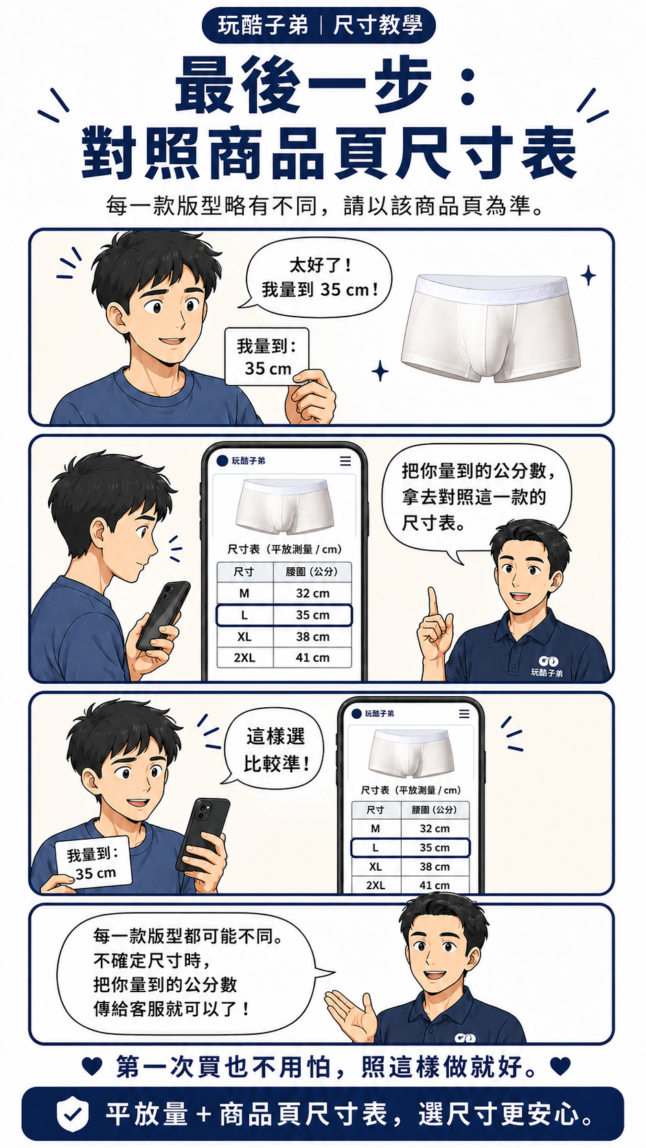 量到公分後對照商品頁尺寸表的教學